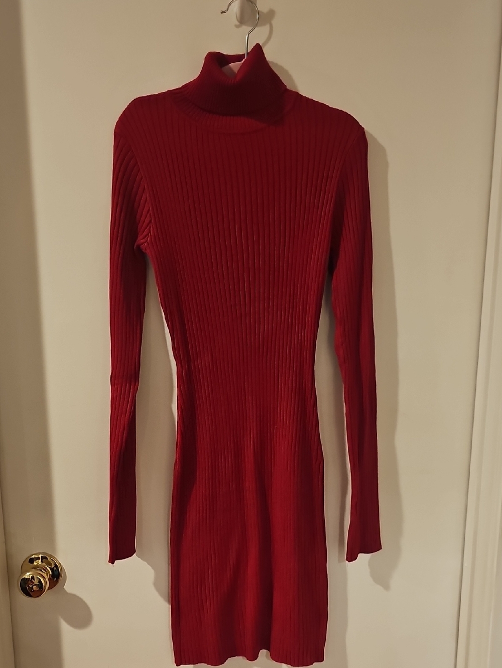 wild fable Red Ribbed Turtleneck Knit Dress Womens xxs